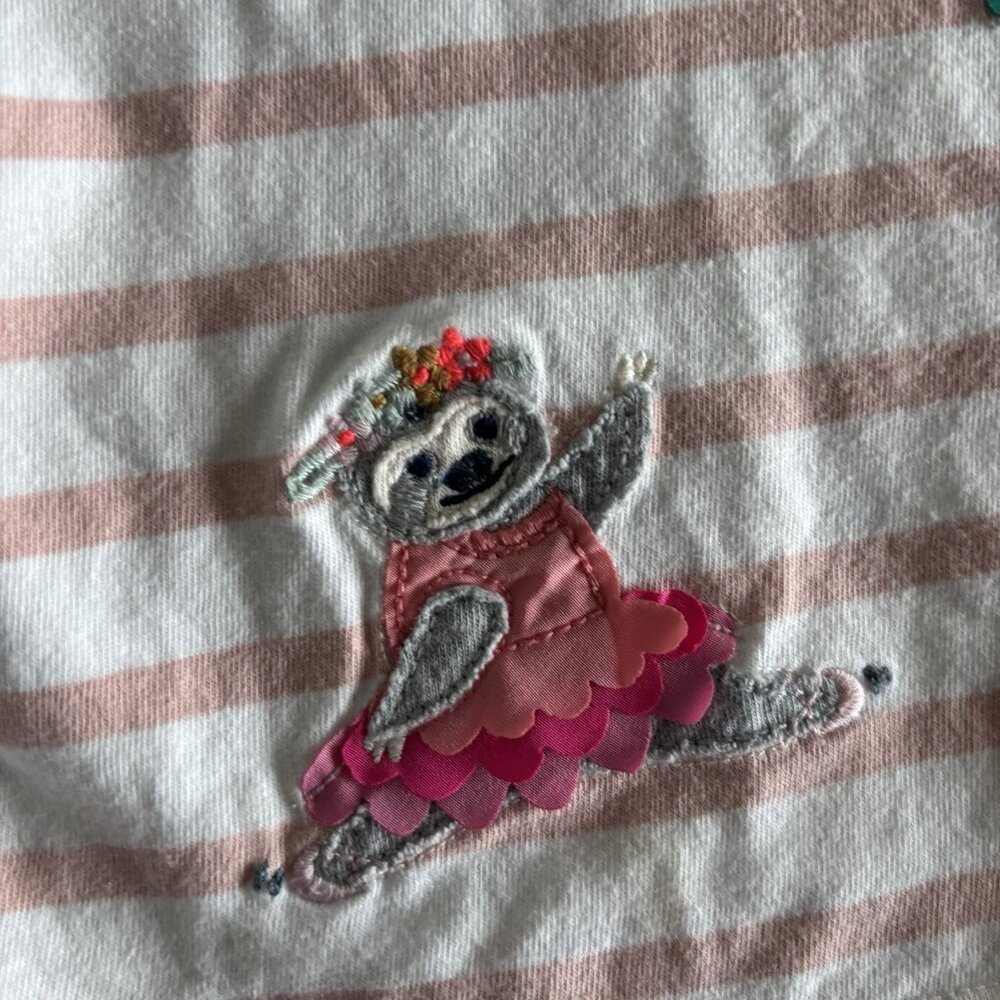 Mini Boden Appliqué Shirt Striped Ballerinas Short Sleeve Preppy 2-3 Years - Picture 6 of 13